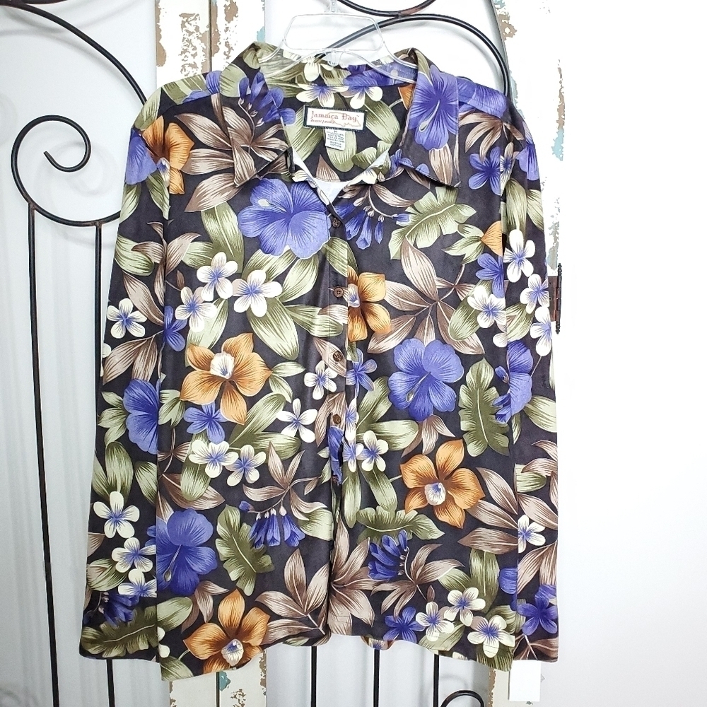 Jamaica Bay floral soft button down shirt XL